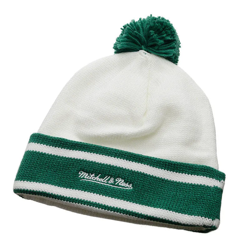 Mitchell & Ness NY Jets Throwback Striped Beanie