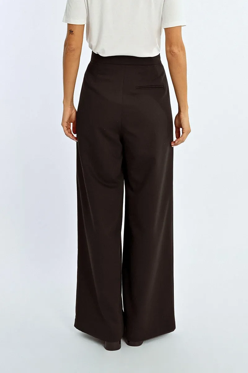 Molly Bracken Black Pleated Wide Leg trousers