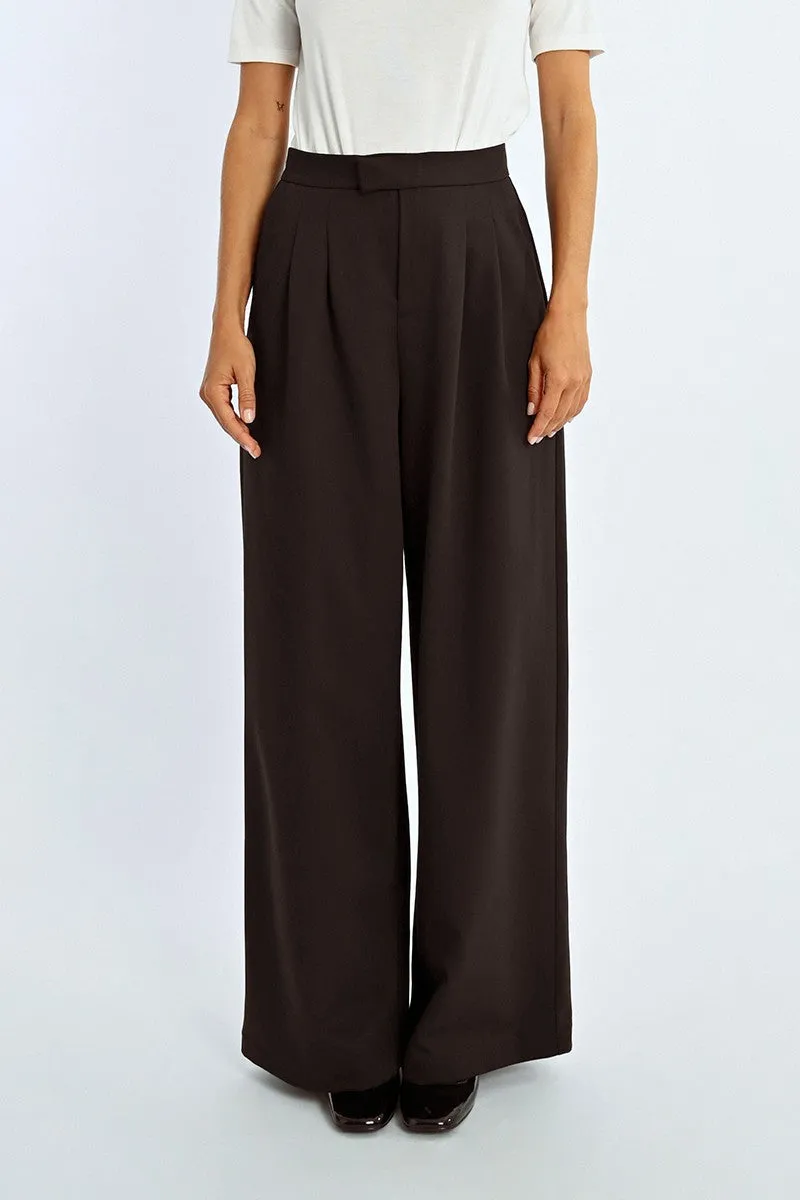 Molly Bracken Black Pleated Wide Leg trousers