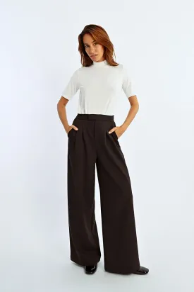 Molly Bracken Black Pleated Wide Leg trousers