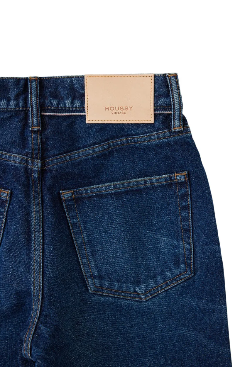 Moussy Denim Bartlett Wide Straight in Dark Blue