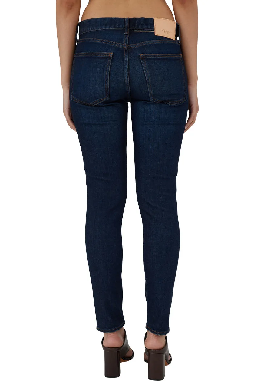 Moussy Denim Shandon Skinny Jeans in Dark Blue