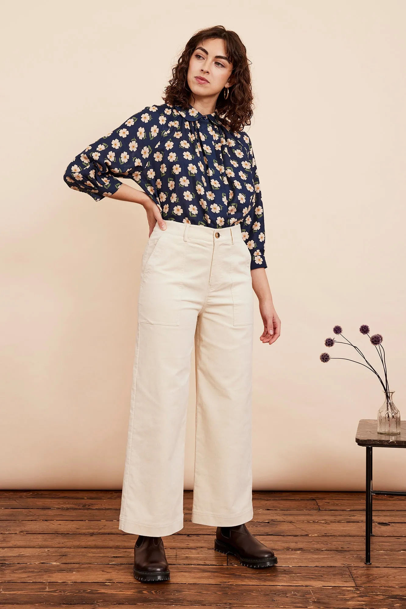 Nora Needlecord Vanilla Trouser Cropped