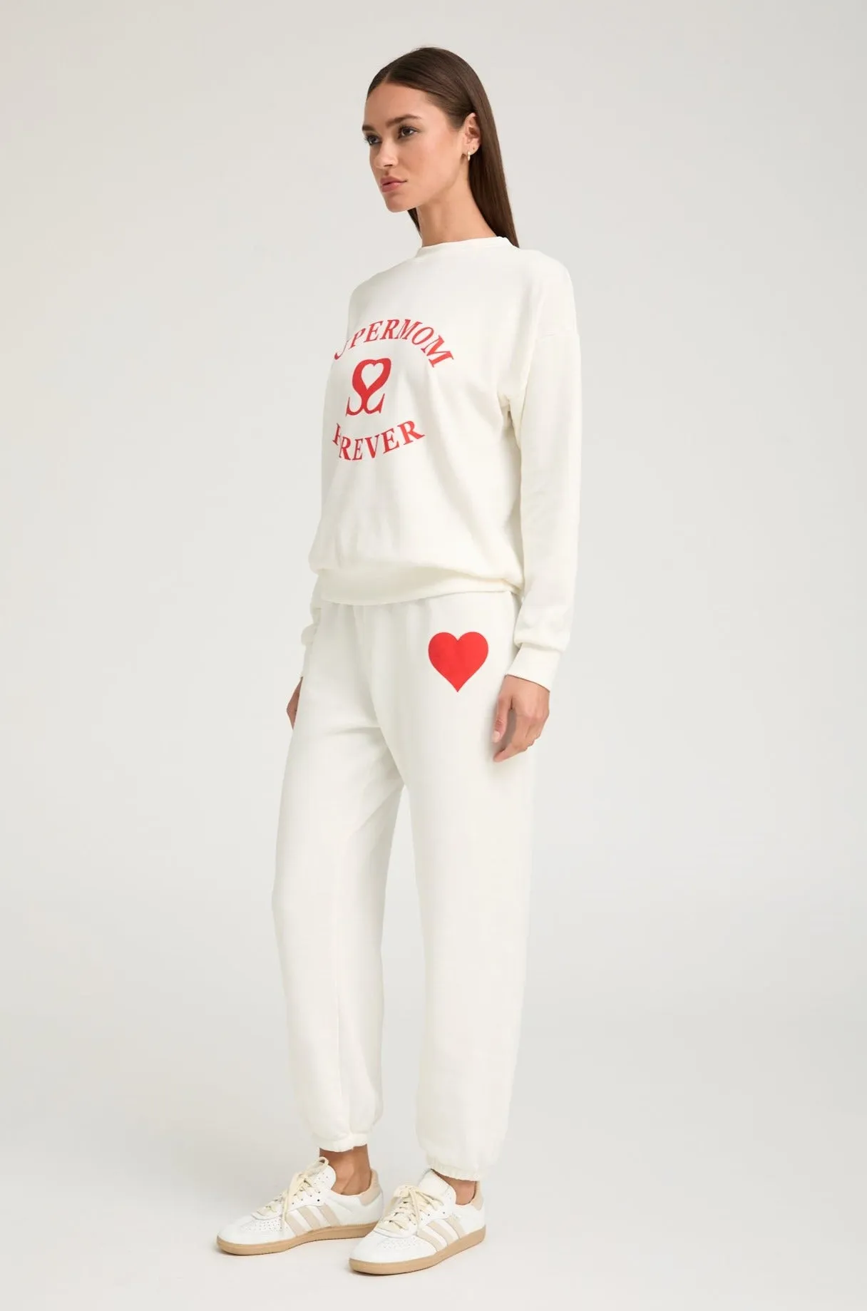 Off White/Red Heart Sweatpants