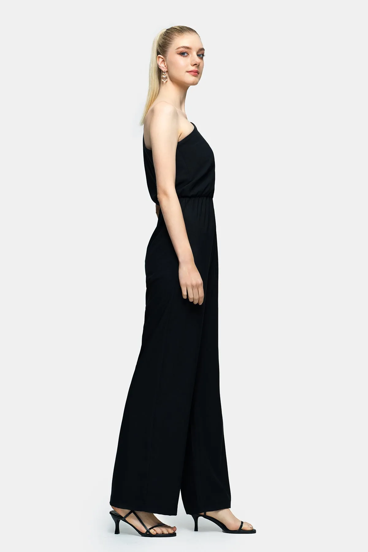 One-Shoulder Wide-Leg Jumpsuit