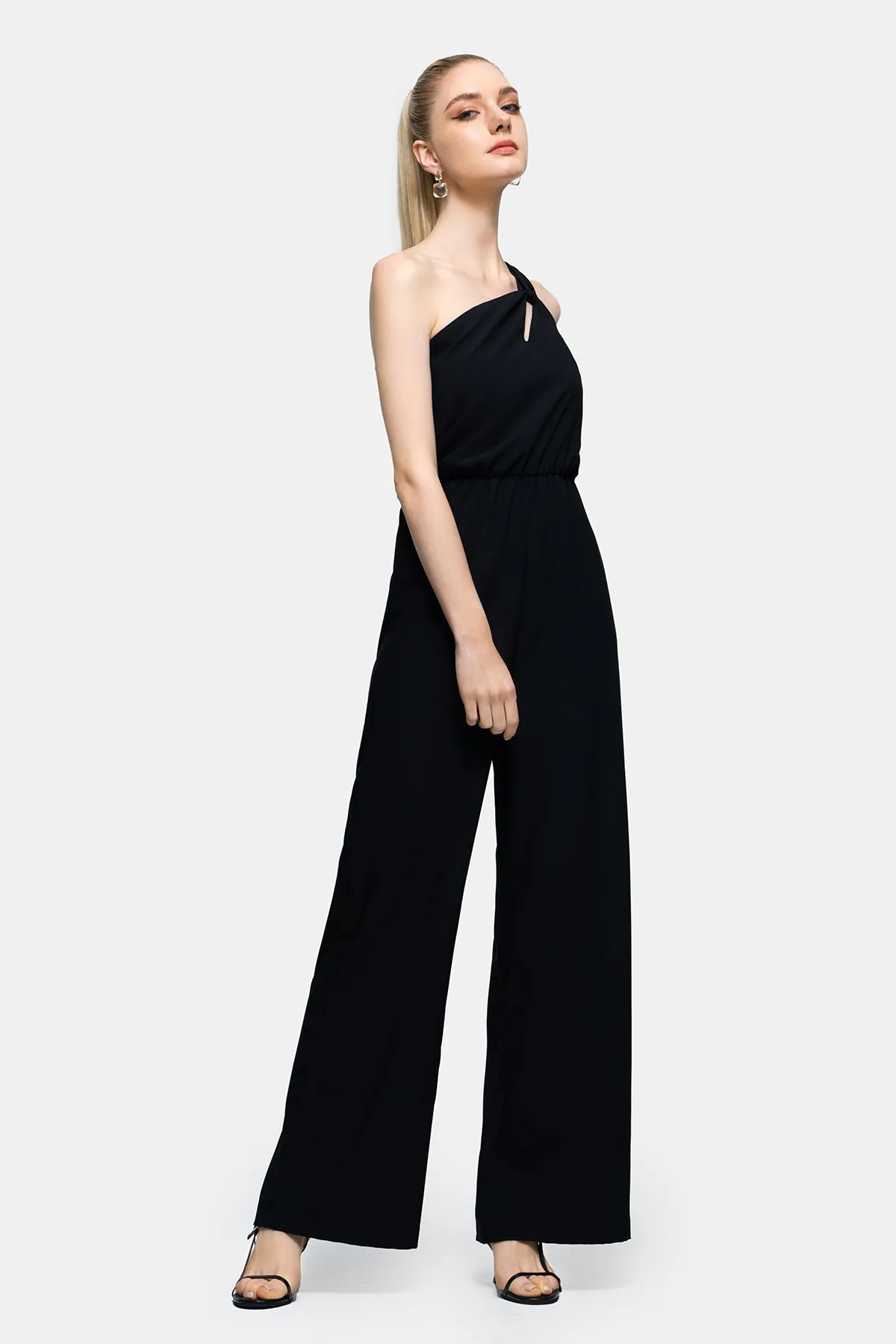 One-Shoulder Wide-Leg Jumpsuit