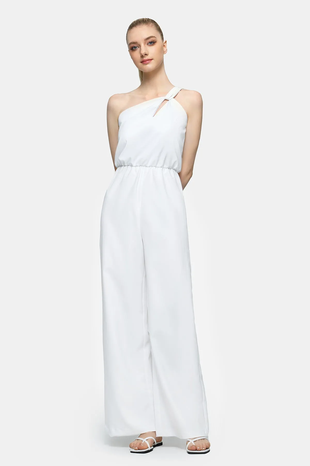 One-Shoulder Wide-Leg Jumpsuit