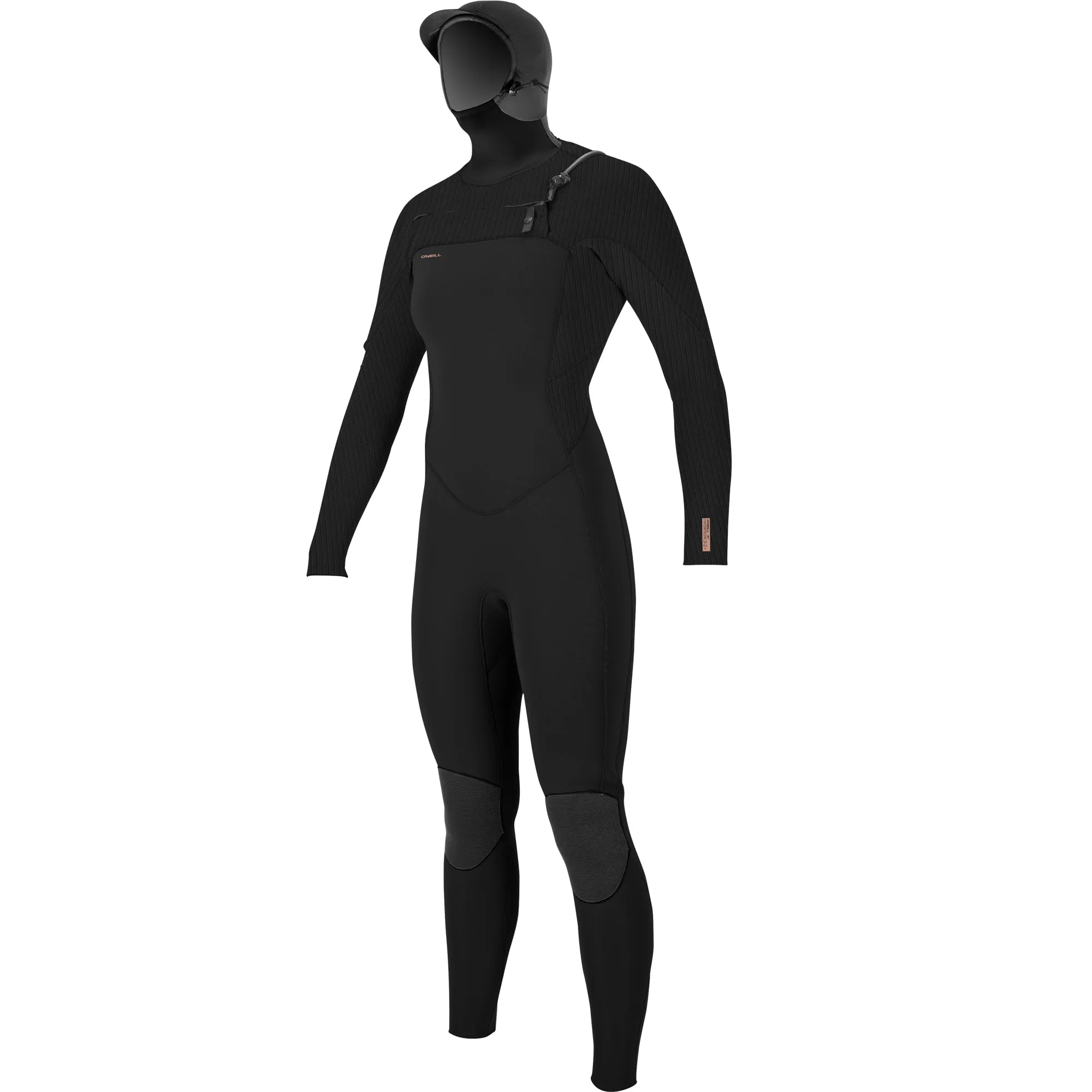 O'Neill Womens Hyperfreak 5/4 mm Chest Zip Hooded Wetsuit