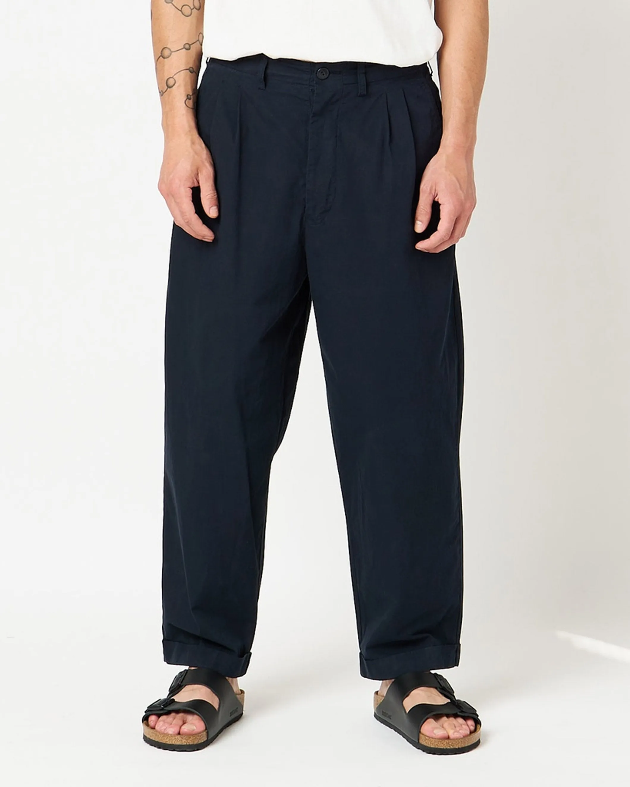 Organic Pleated-Front Pants