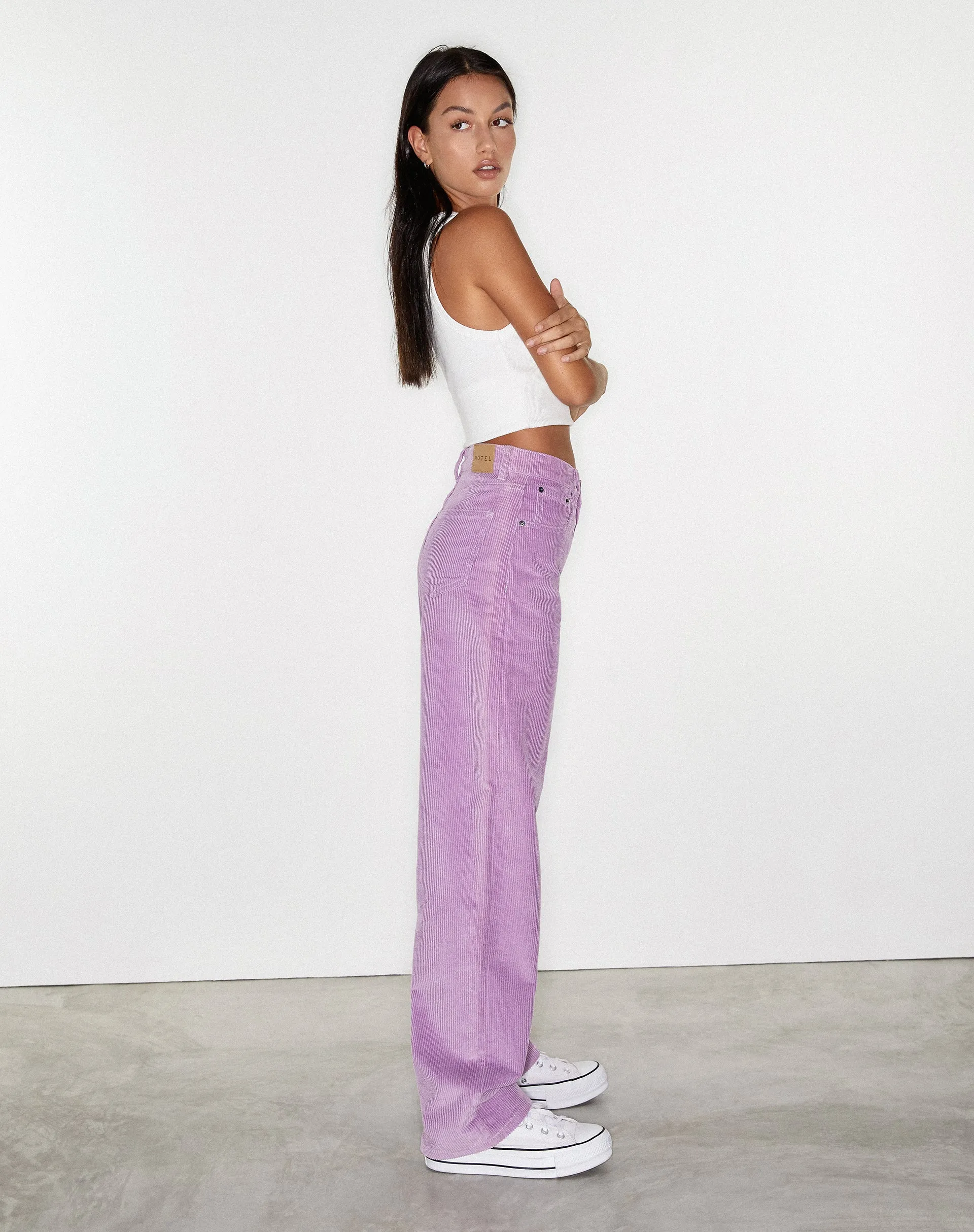 Parallel Trouser in Cord Lilac