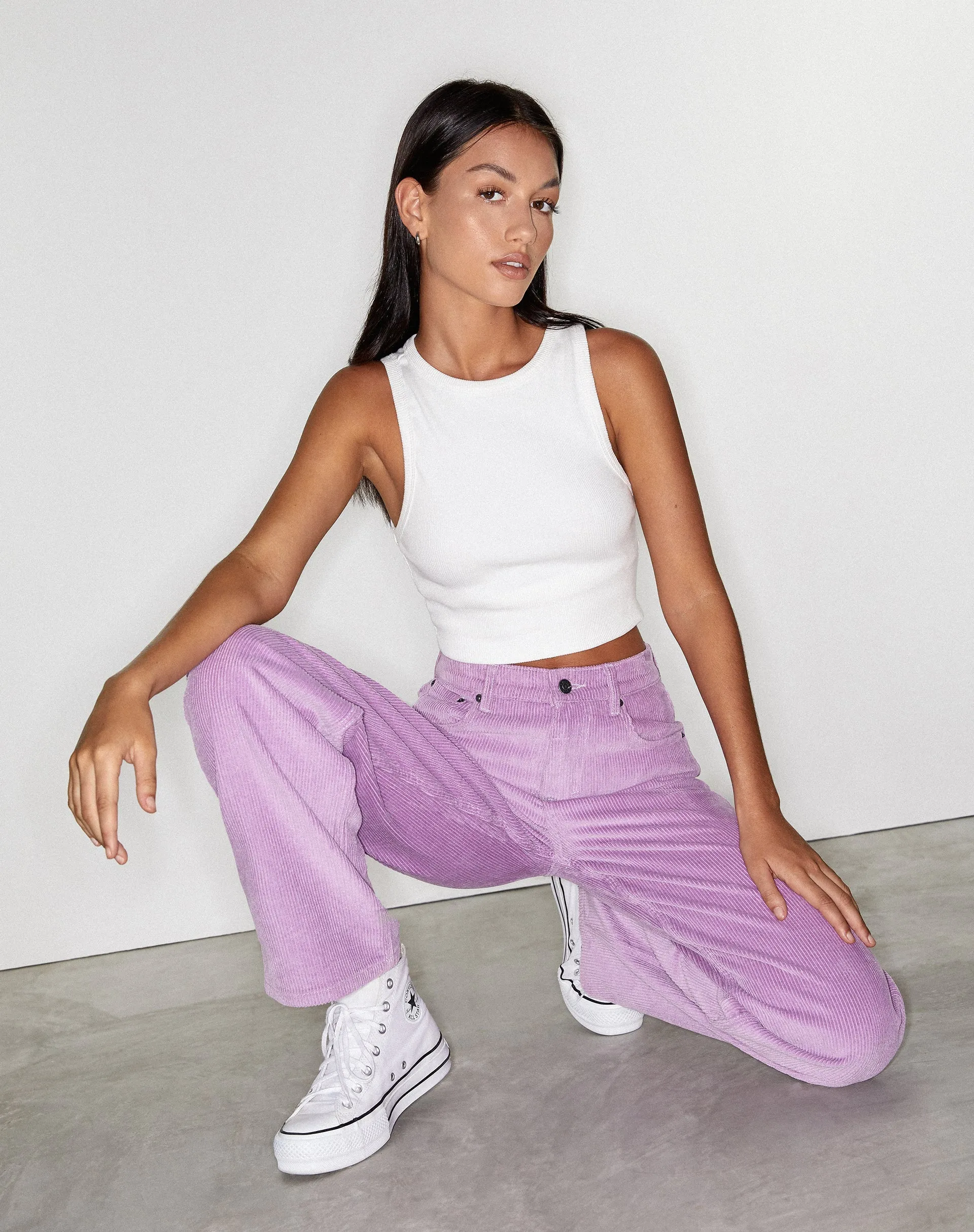 Parallel Trouser in Cord Lilac