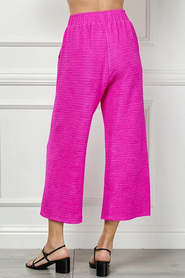 Pink Textured Athleisure Pant