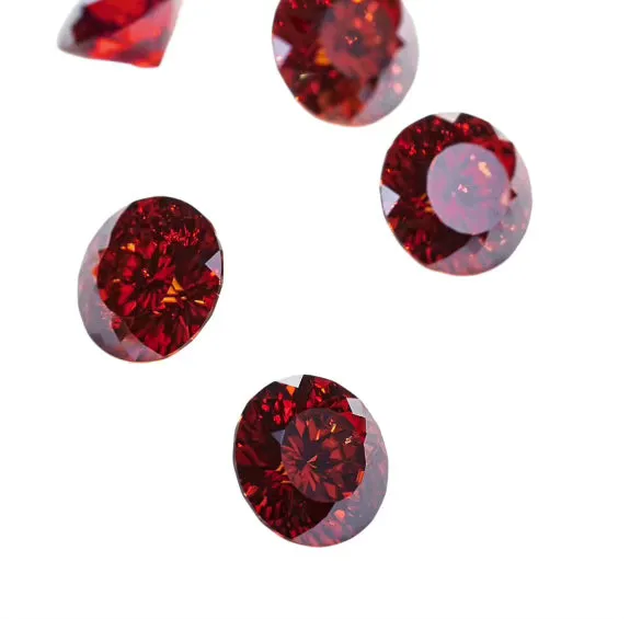 Portuguese Cut Round Red Moissanite Stones