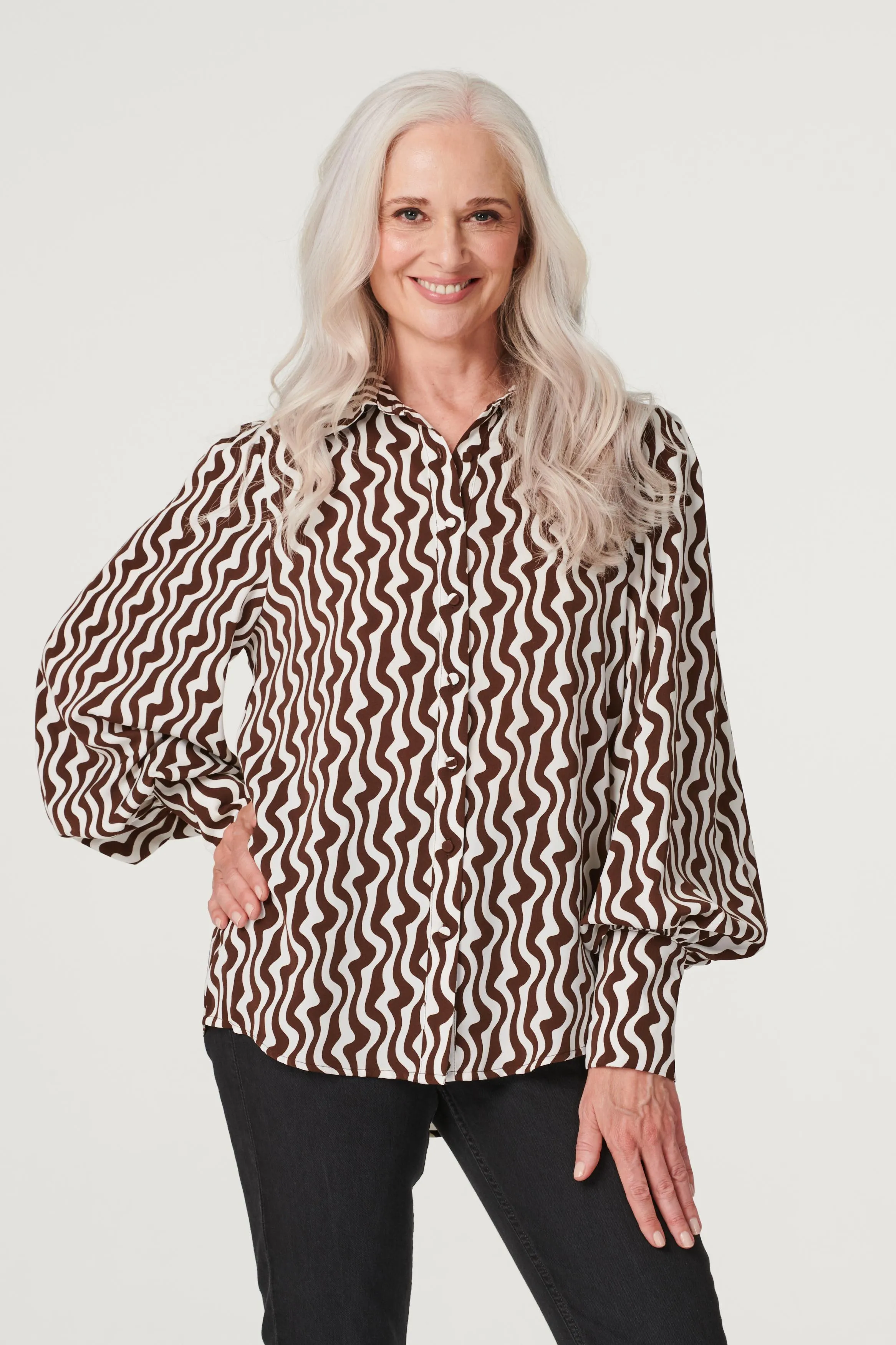 Printed Puff Sleeve Shirt