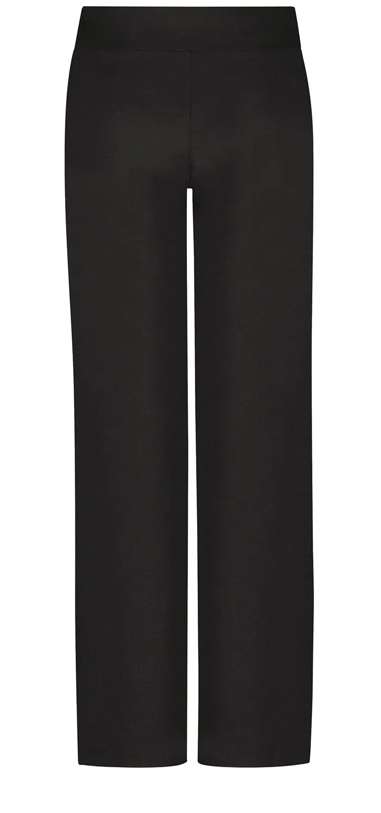 Relaxed Leg Pull-On Trouser Zwart Ponte Knit | Black