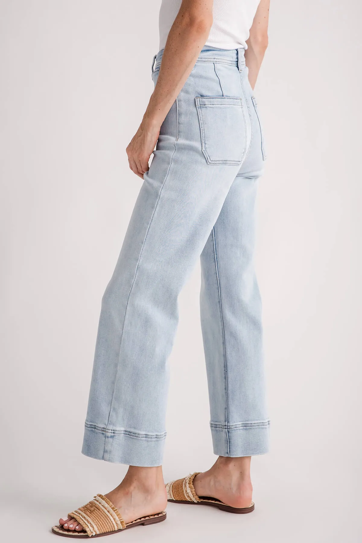 Risen Waverly Wide Hem Ankle Jeans