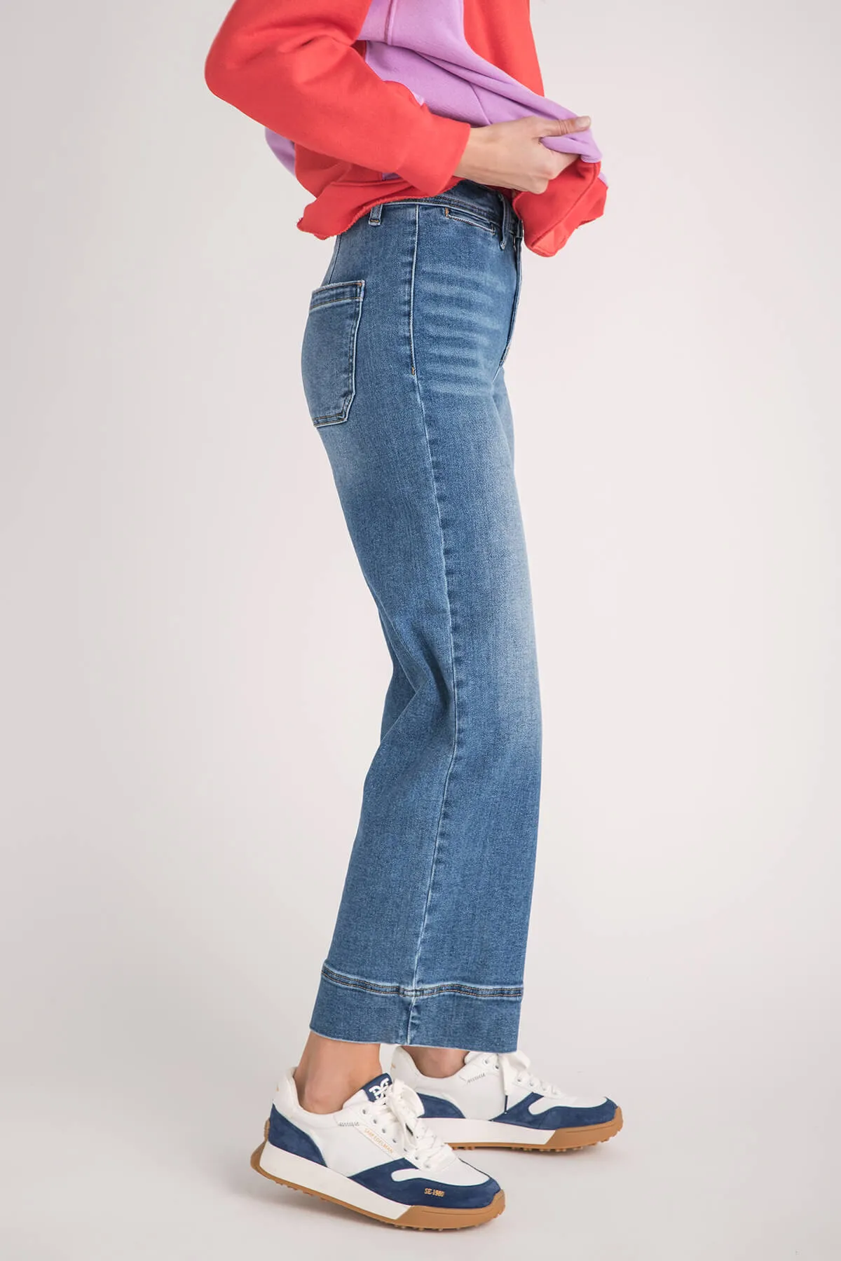 Risen Waverly Wide Hem Ankle Jeans