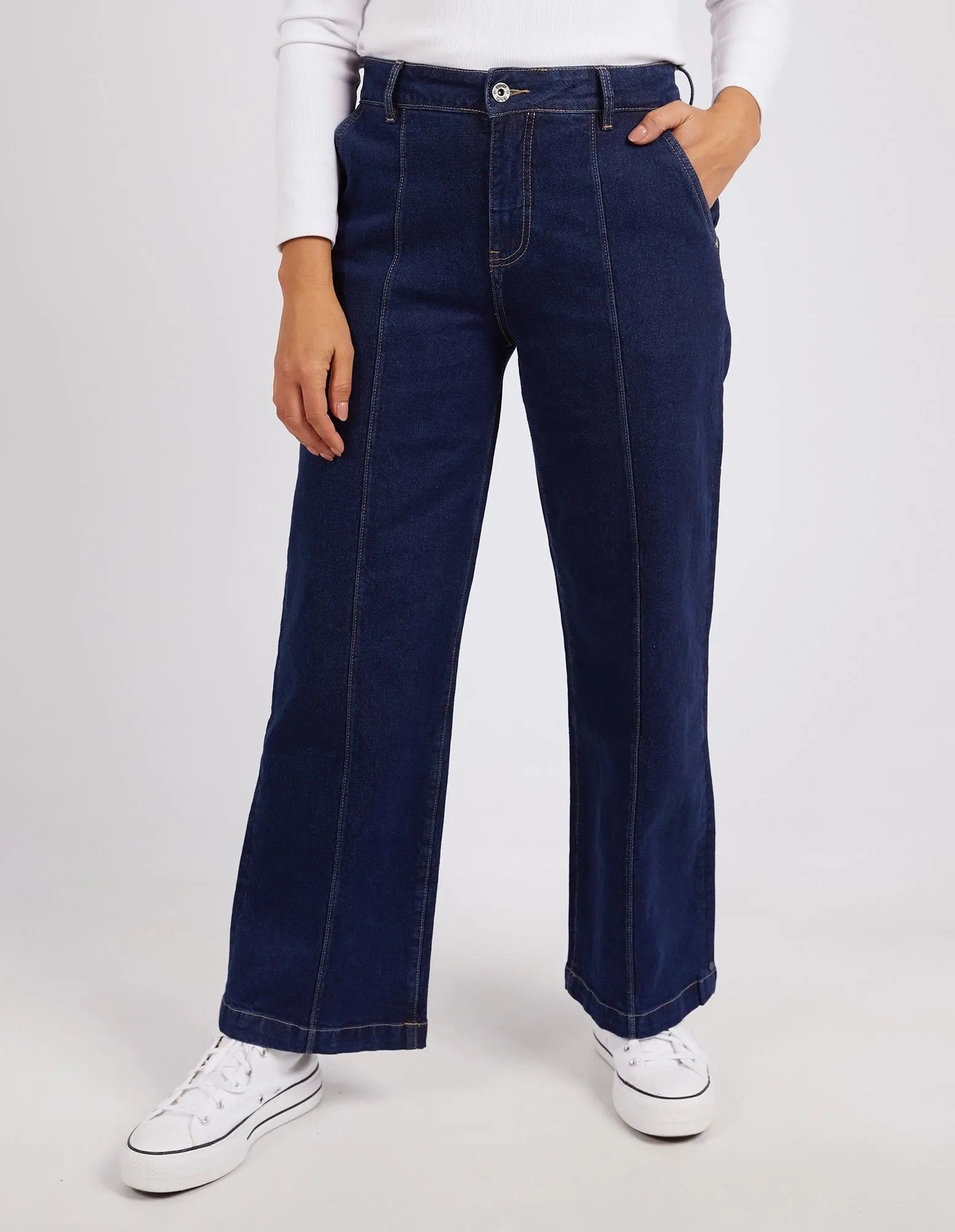 Rosie Wide Leg Jean Dark Blue Wash