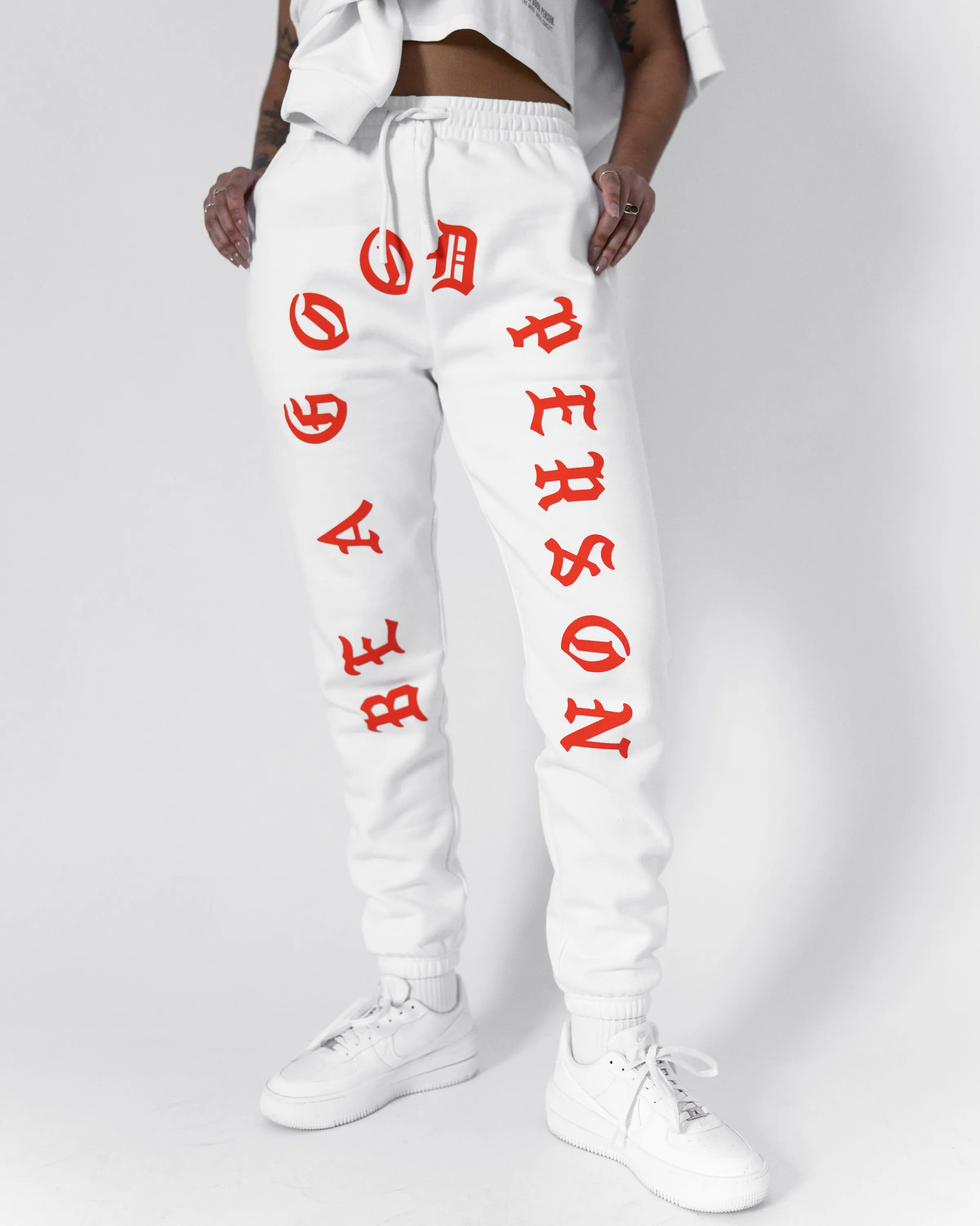 Saint Script Sweatpants - White