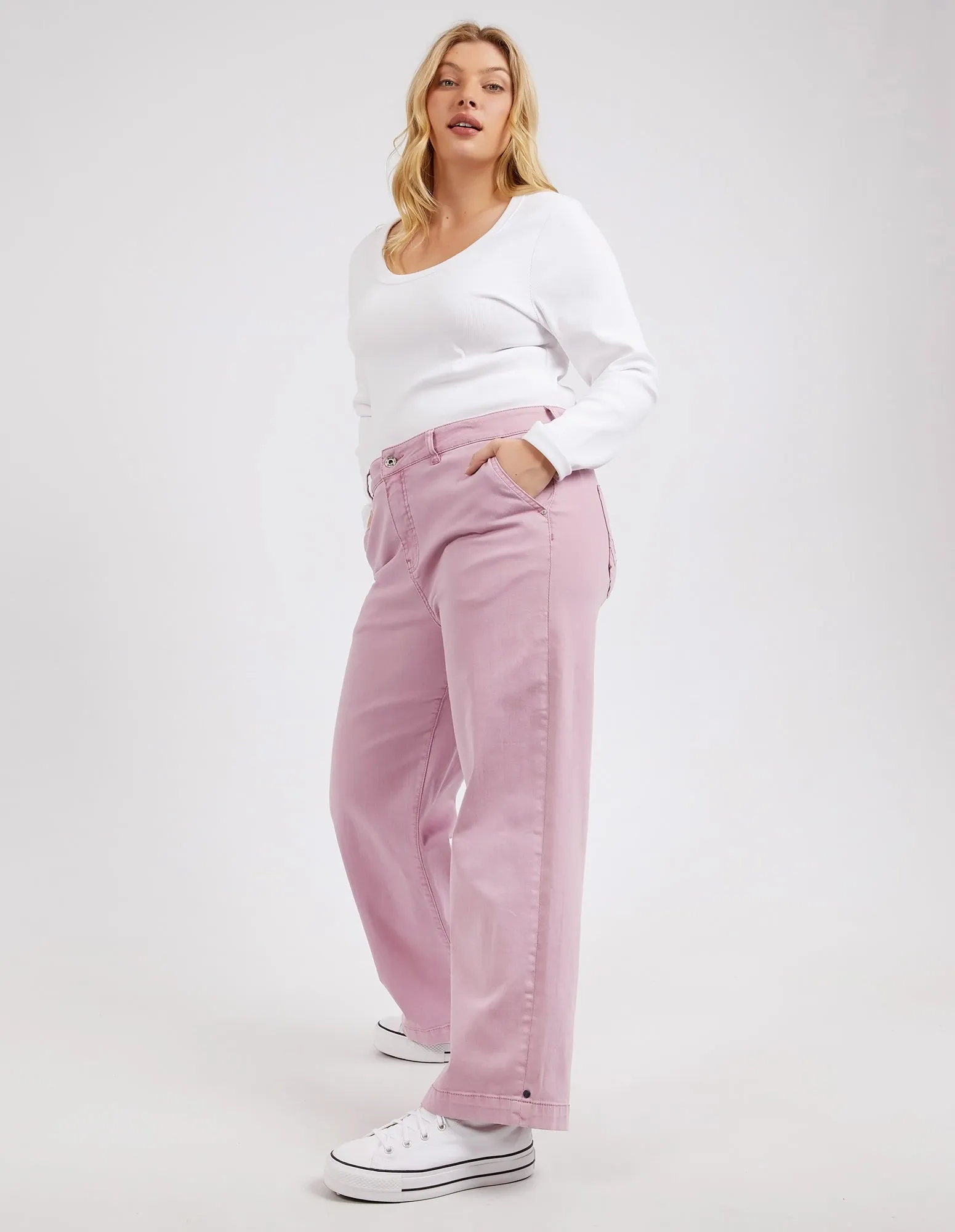 Scarlett Wide Leg Pant Peony Pink