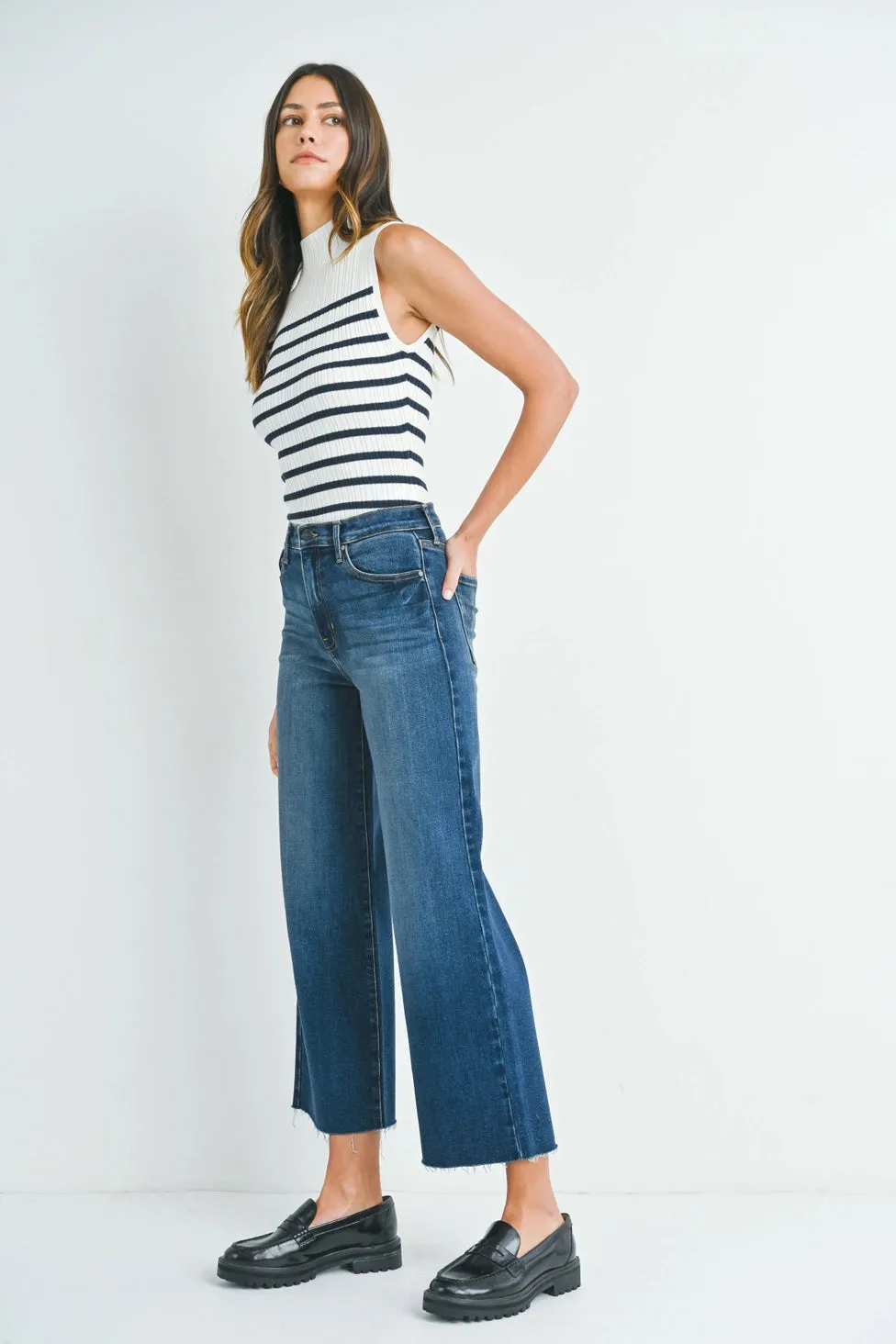 Scissor Cut Wide Leg Denim