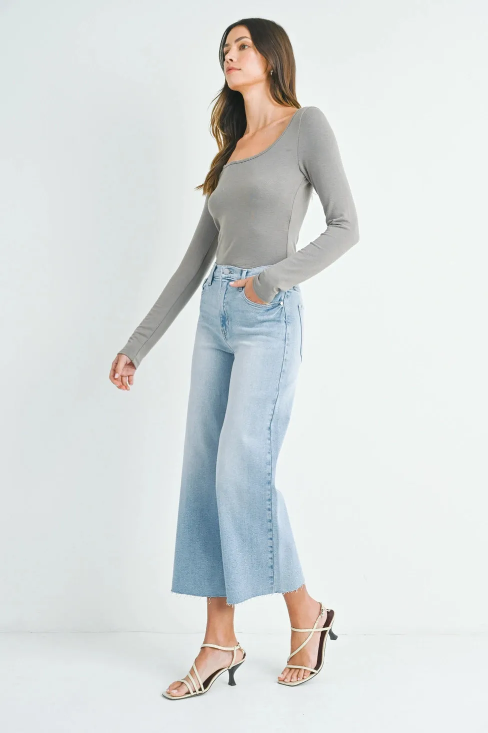 Scissor Cut Wide Leg Denim