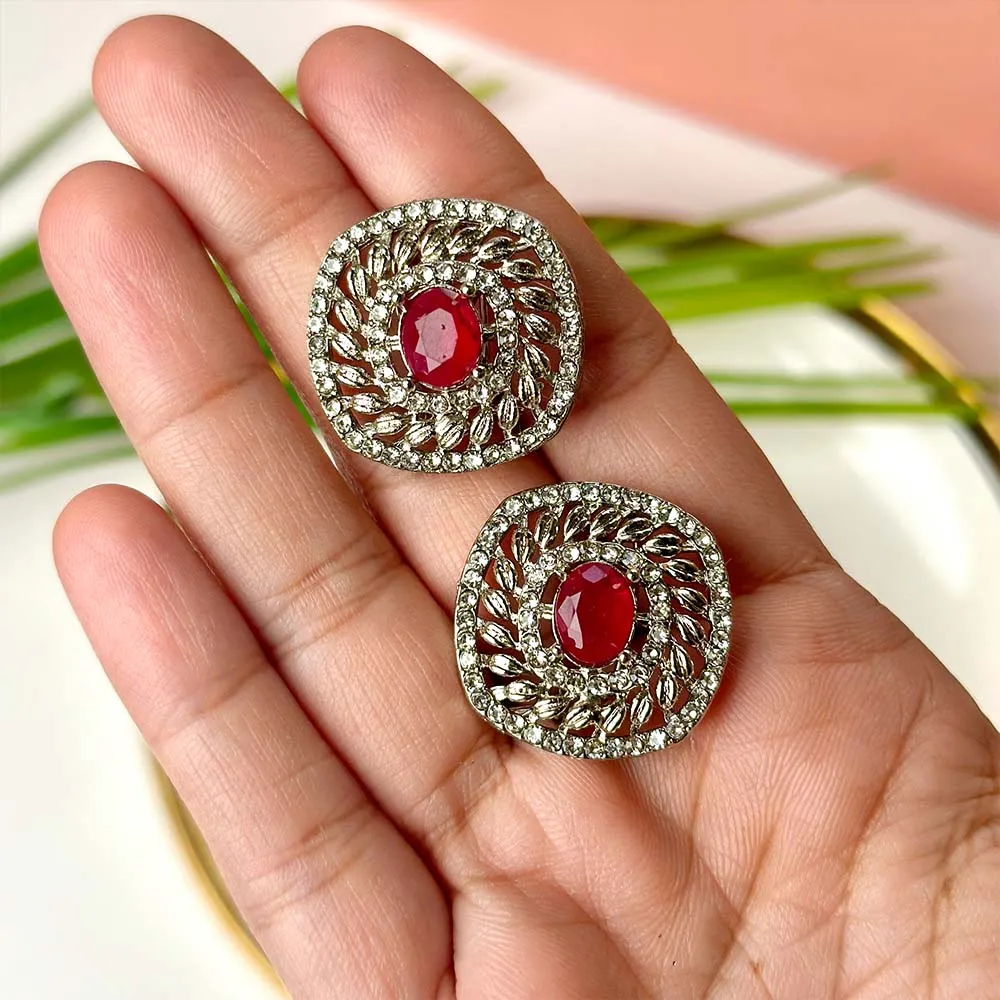 Sidra Earrings (Maroon)