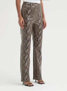 Snake Faux Leather Straight Leg Trouser - Karlo