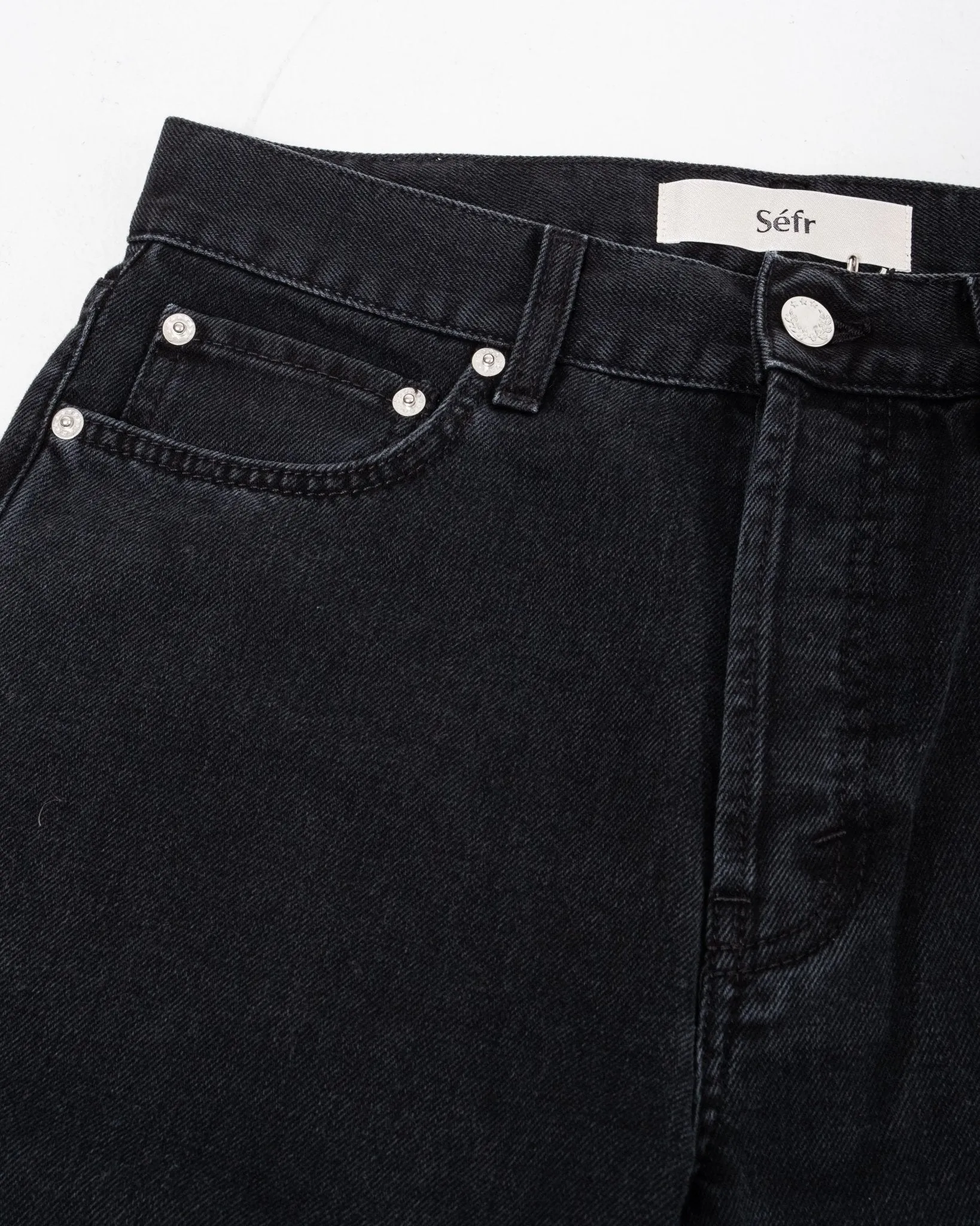 Straight Cut Jeans Rinsed Black