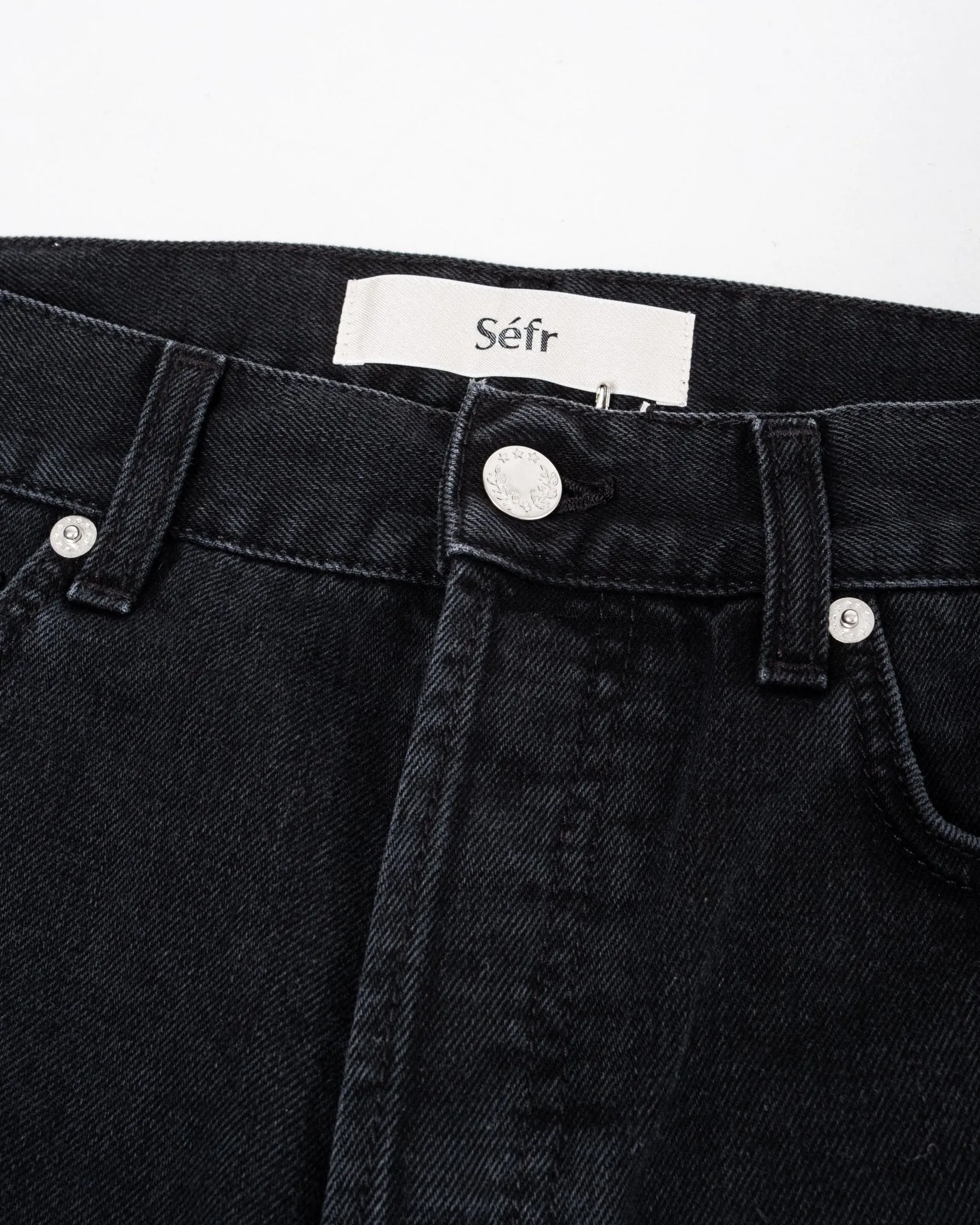 Straight Cut Jeans Rinsed Black