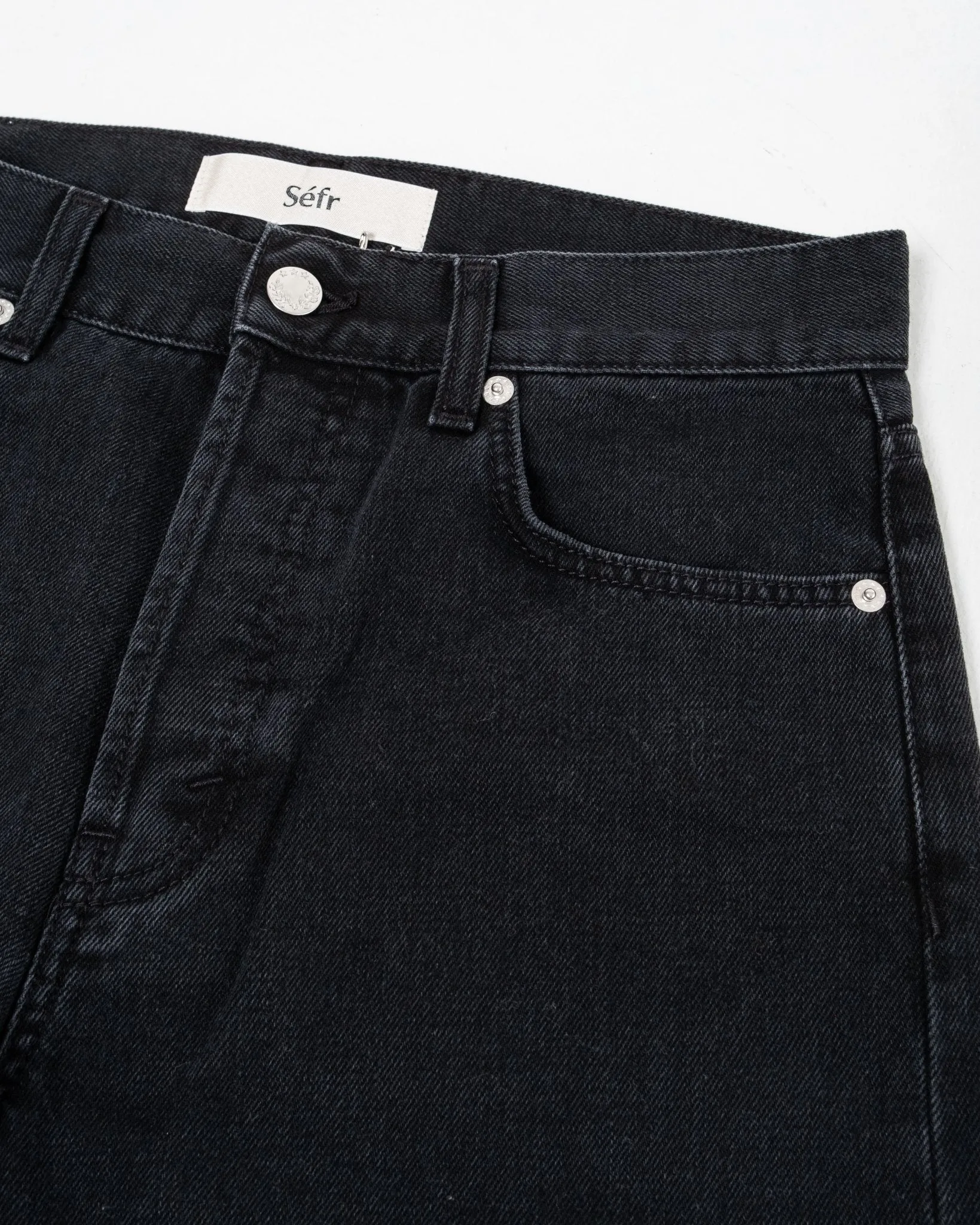 Straight Cut Jeans Rinsed Black