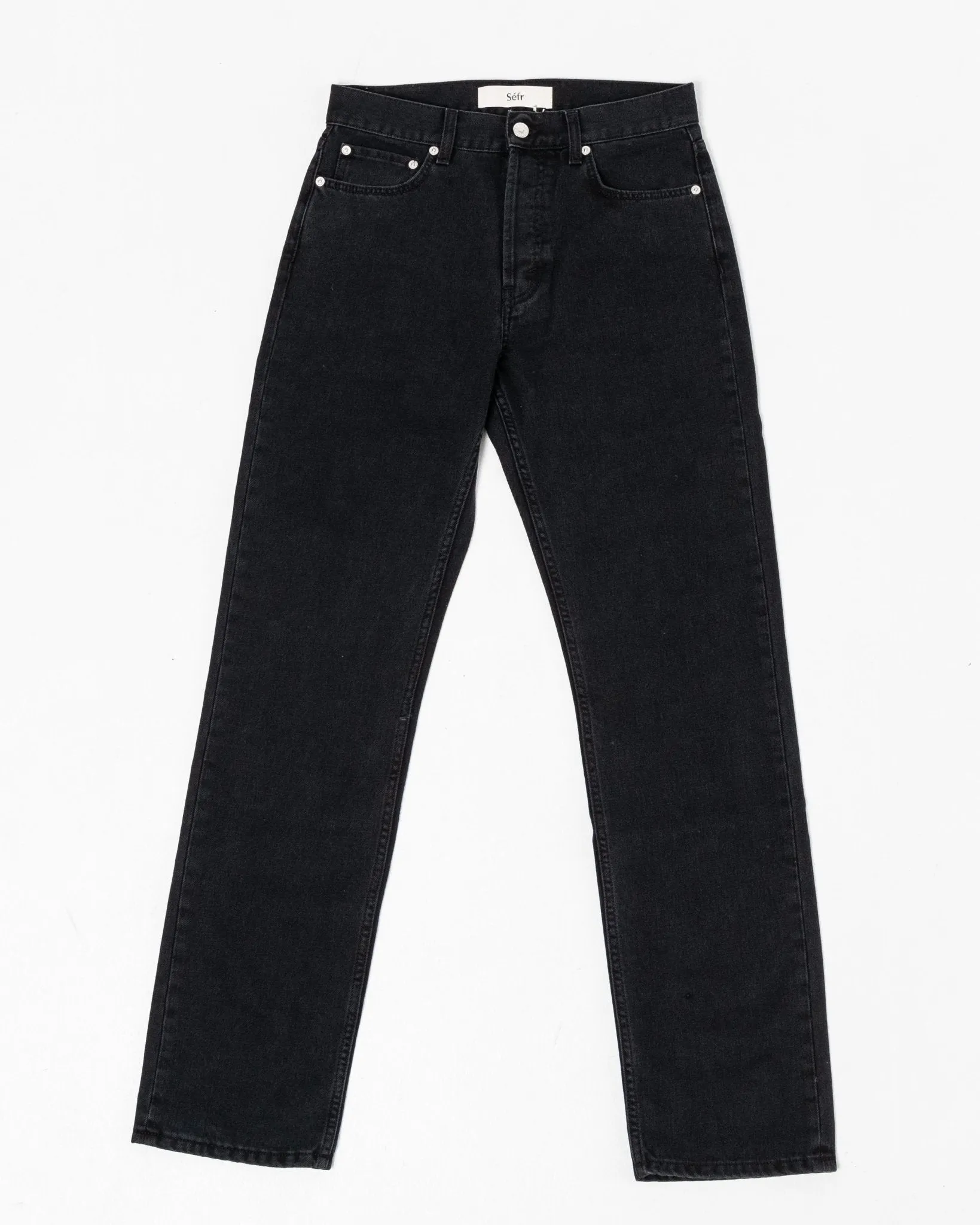 Straight Cut Jeans Rinsed Black