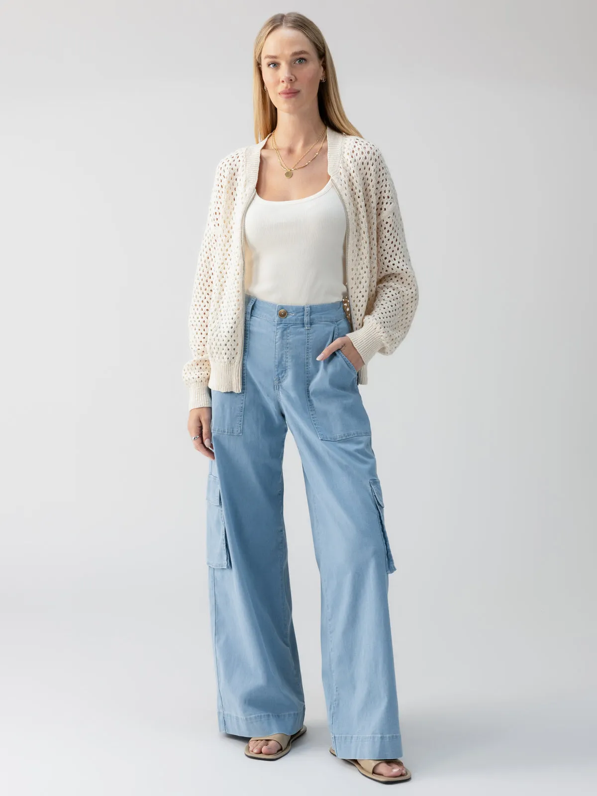 Sunset Semi-High Rise Denim Pant Pale Blue