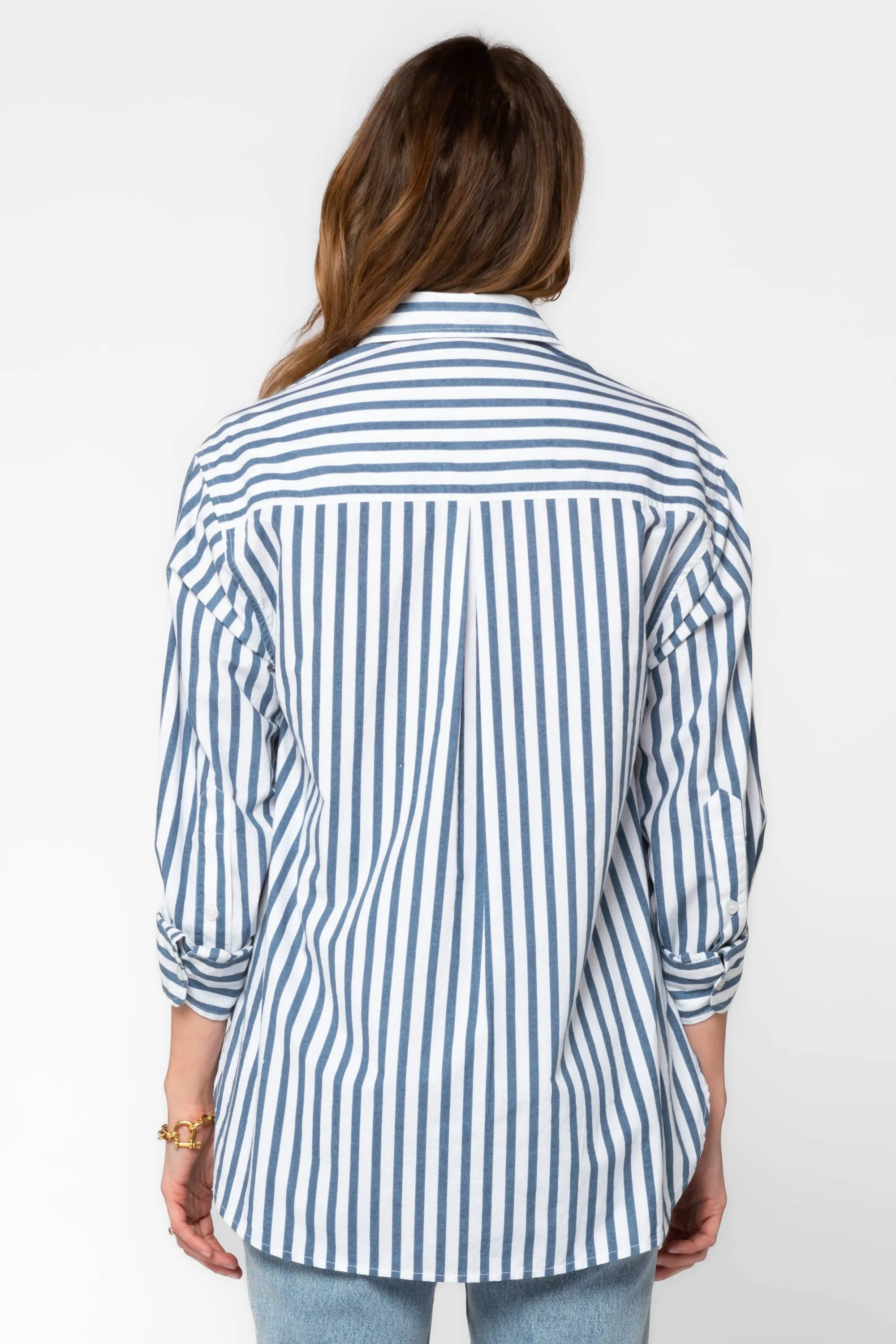 Suri Navy White Stripe Shirt