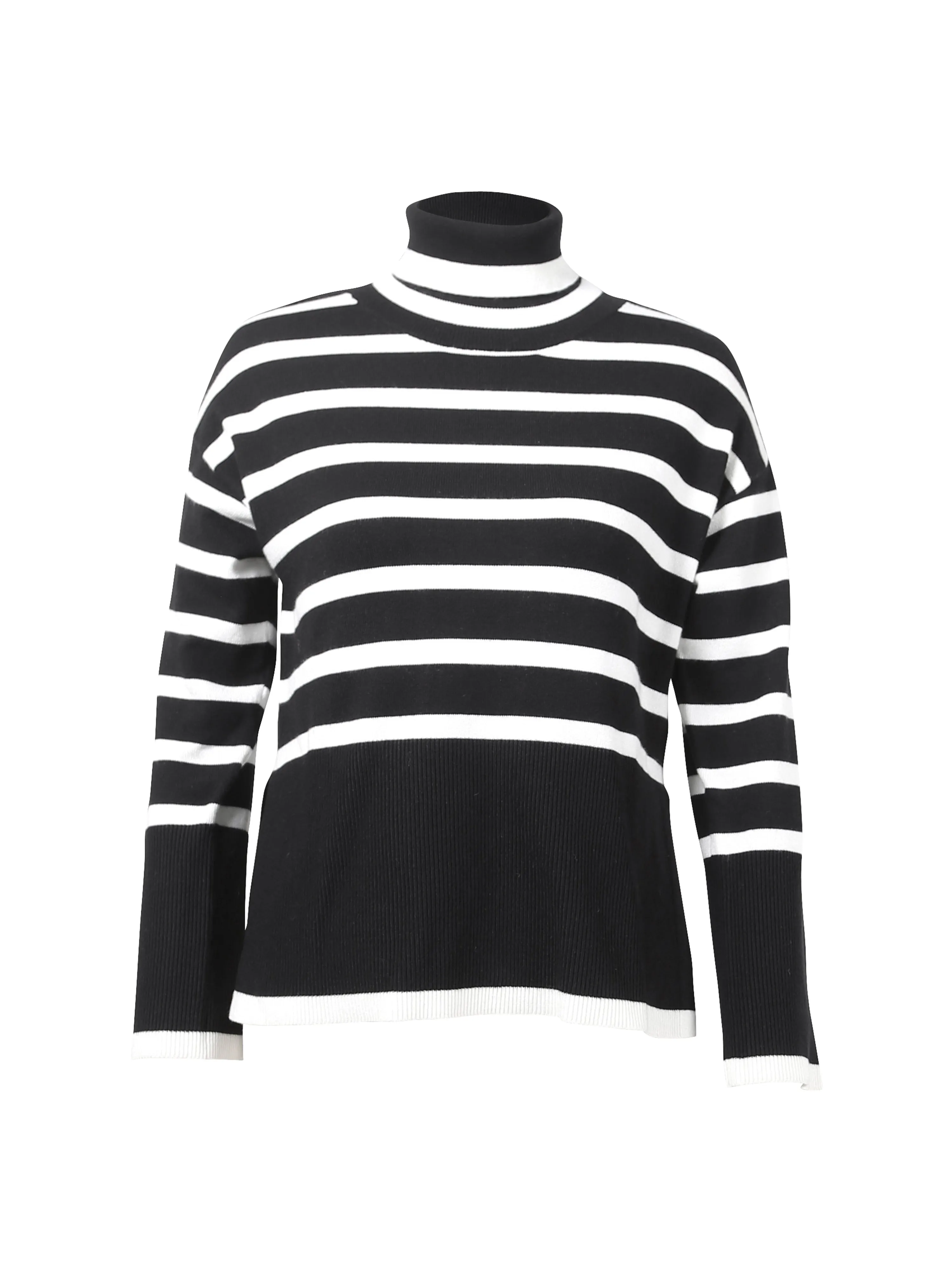 TACHA knitted blouse with stripes - Black mix