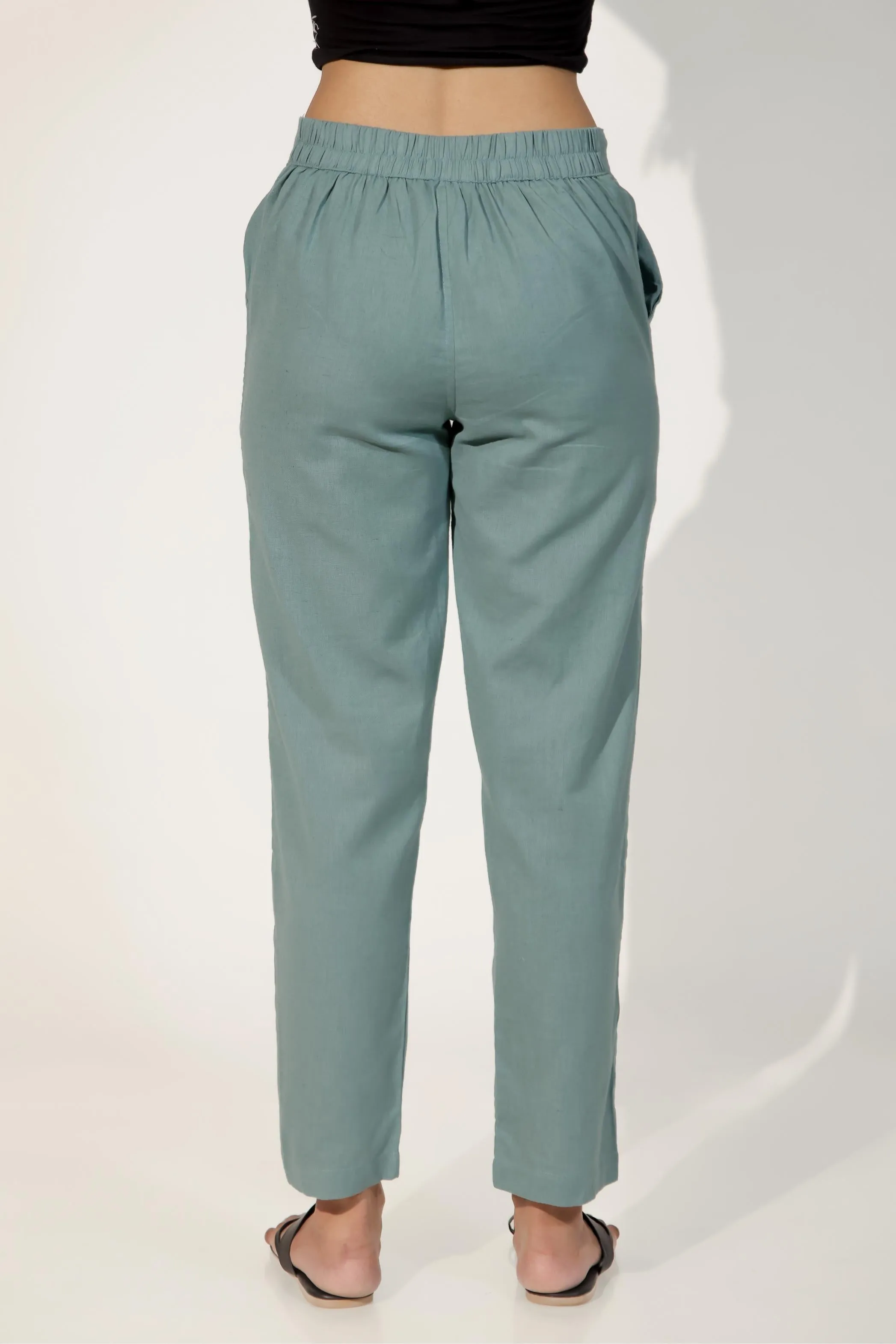 Teal Green Women's Narrow Trousers