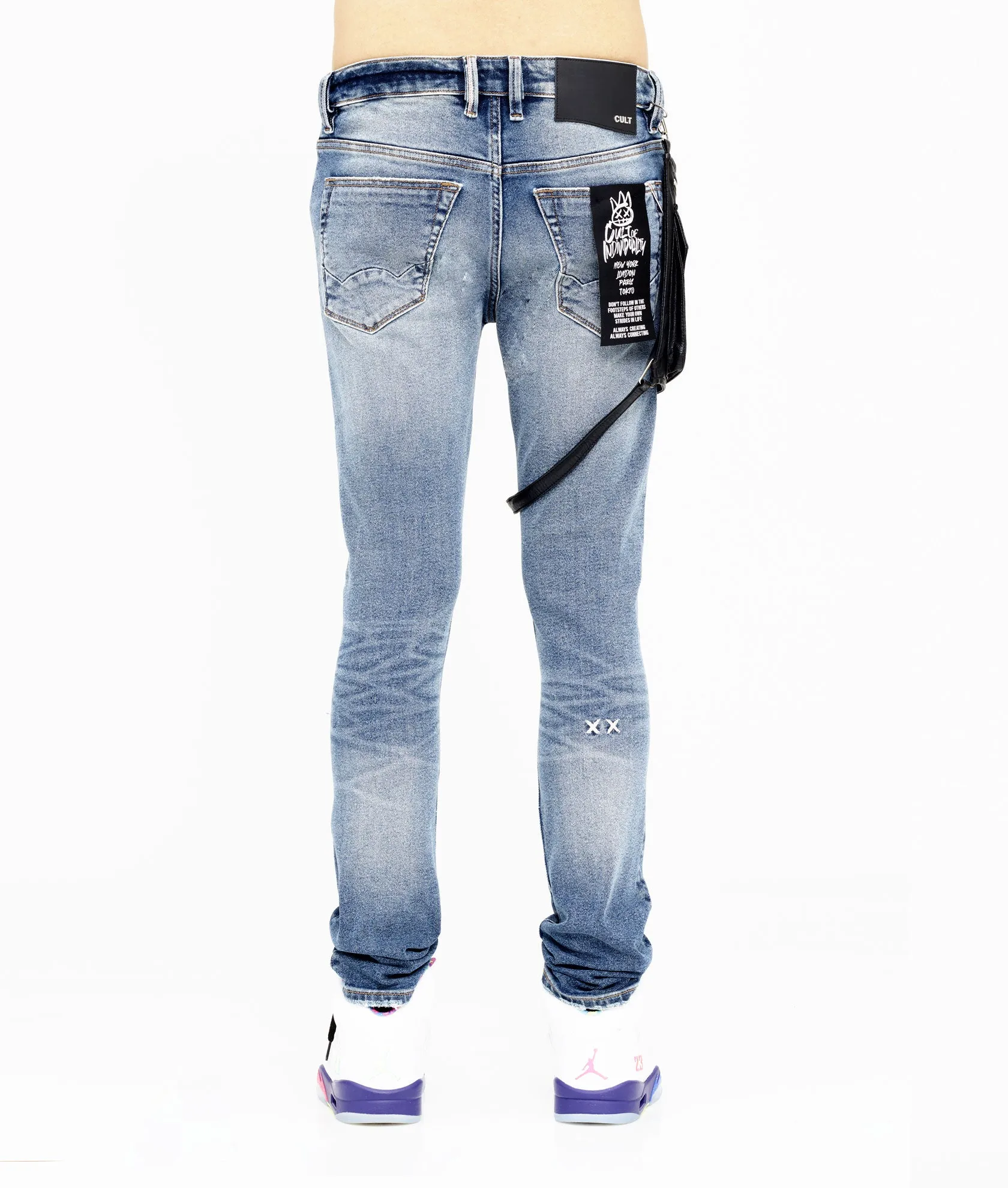 TYE DYE PUNK SUPER SKINNY MOTO IN STOKE (NO HIP POUCH)