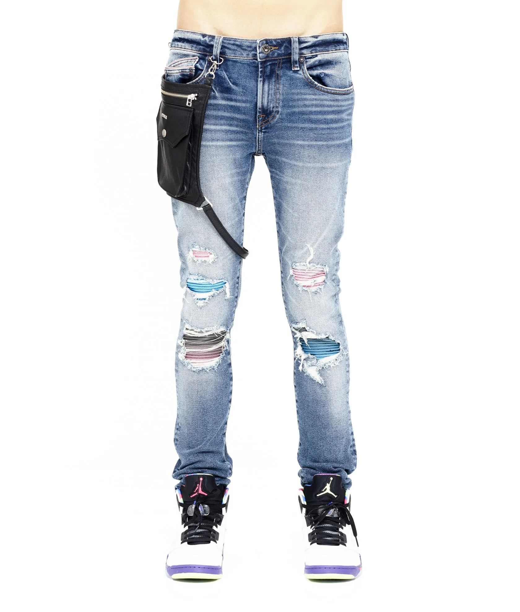 TYE DYE PUNK SUPER SKINNY MOTO IN STOKE (NO HIP POUCH)