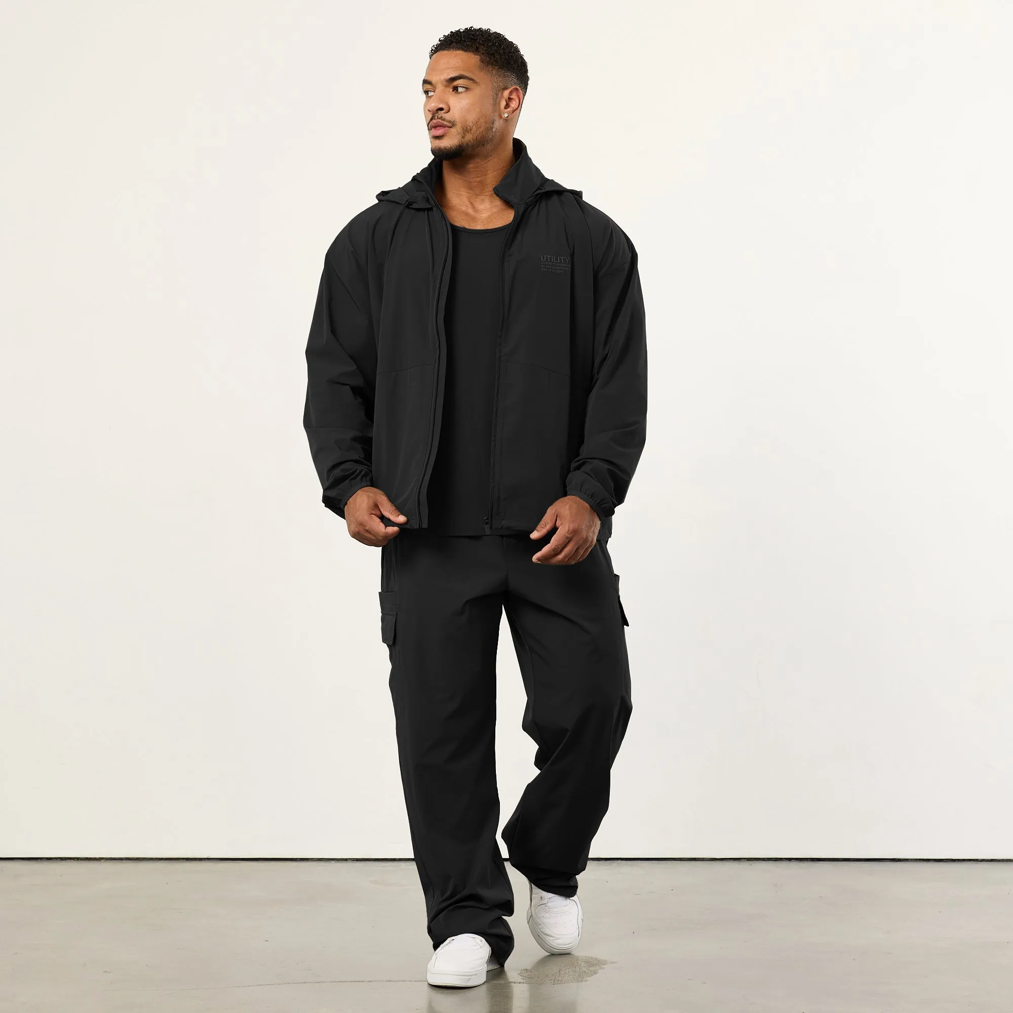 Vanquish Utility Black Wide Leg Cargo Pants