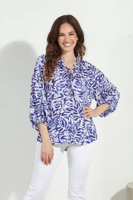 Veronica M 3/4 Sleeve Split Neck Blouse