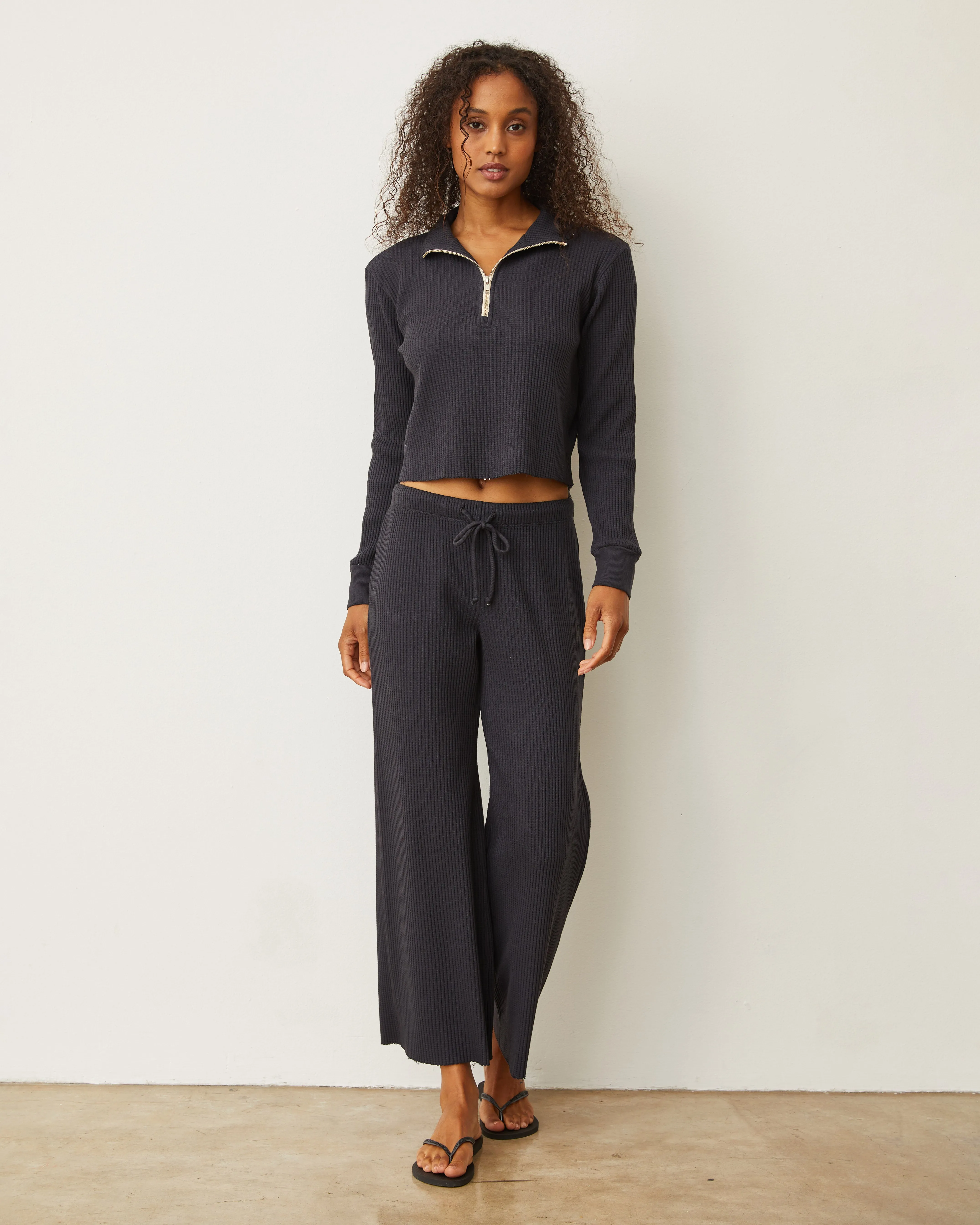 Waffle Crop Lounge Sweat