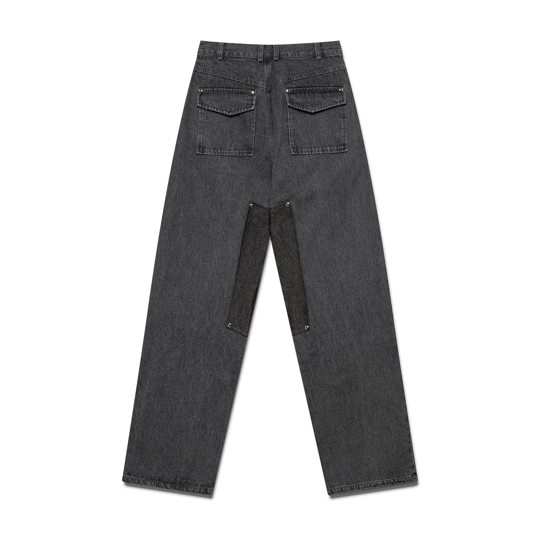 Washed Panel Jeans - Black