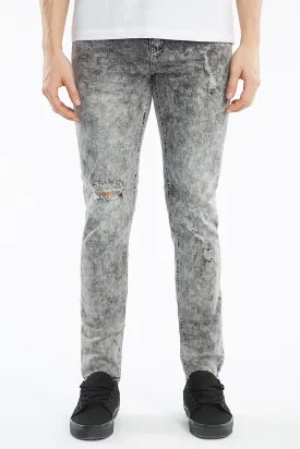 West 49 Guys Skinny Destroyed Acid wash Jeans