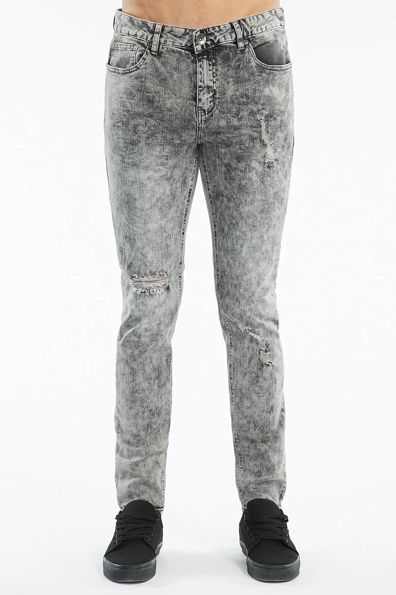 West 49 Guys Skinny Destroyed Acid wash Jeans