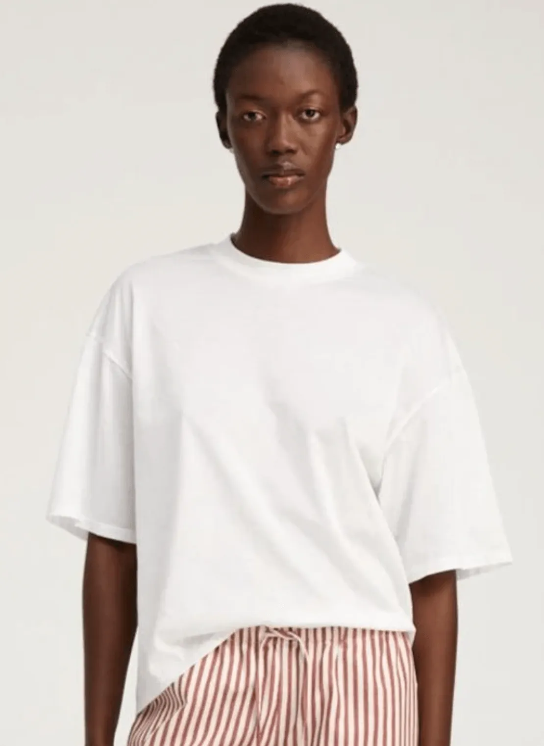 White Oversized Boxy Tee by SPRWMN