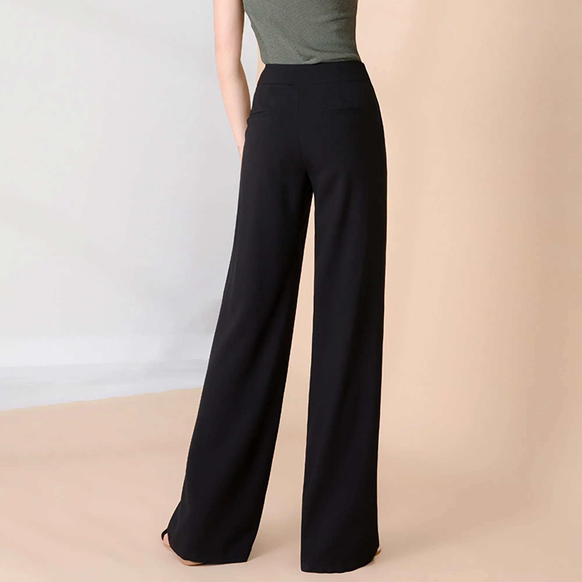 Women's White wide-leg pants,drape Pants,loose high-waist pants,Lady thin straight-leg pants,Fall Winter Long trousers,mopping suit pants