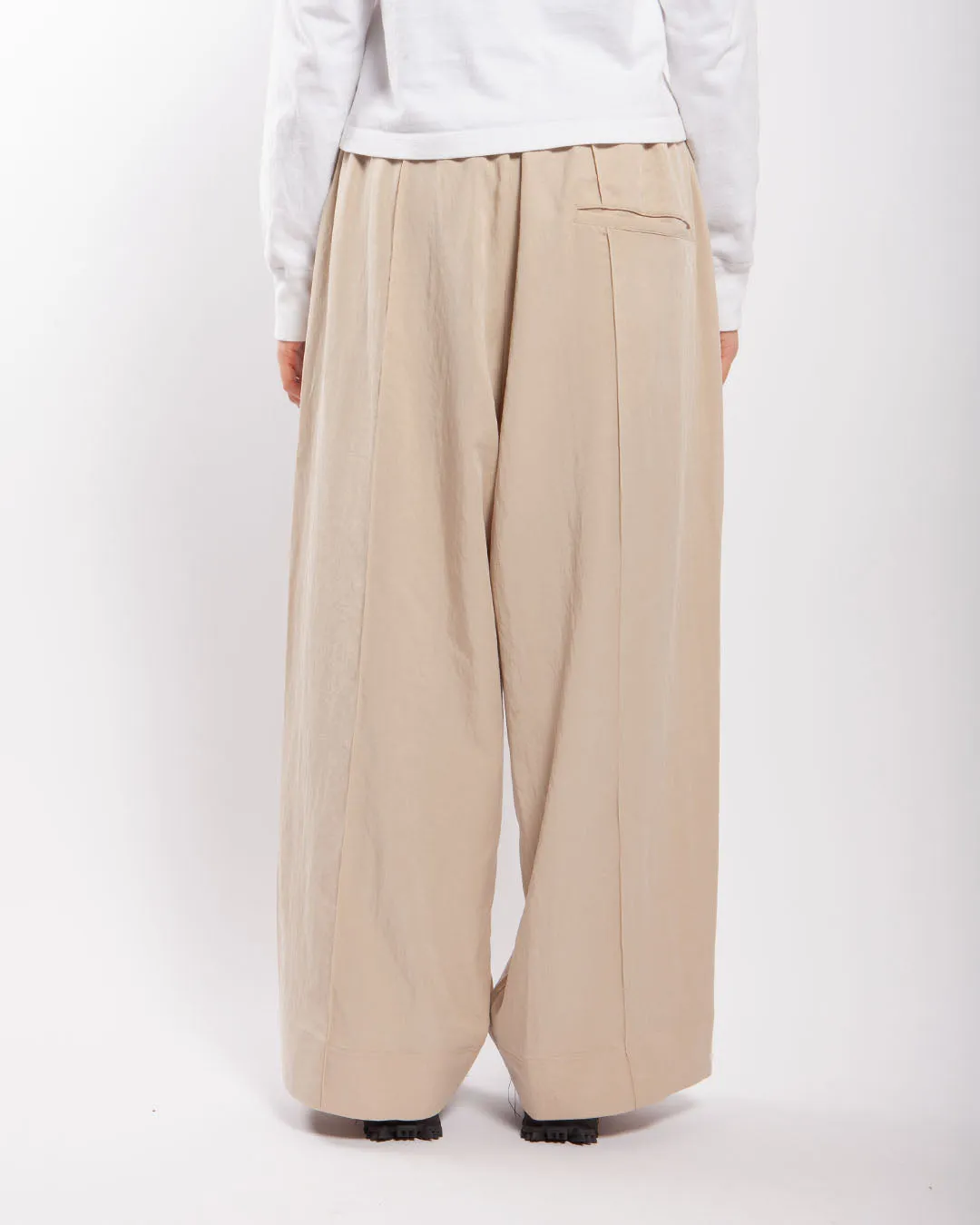 Y-3 Crinkle Twill Wide Leg Pants Clay Brown